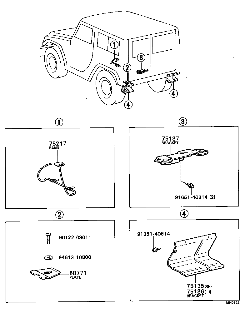 65161-87605 BRACKET, COMBINATION REAR LAMP, RH product image