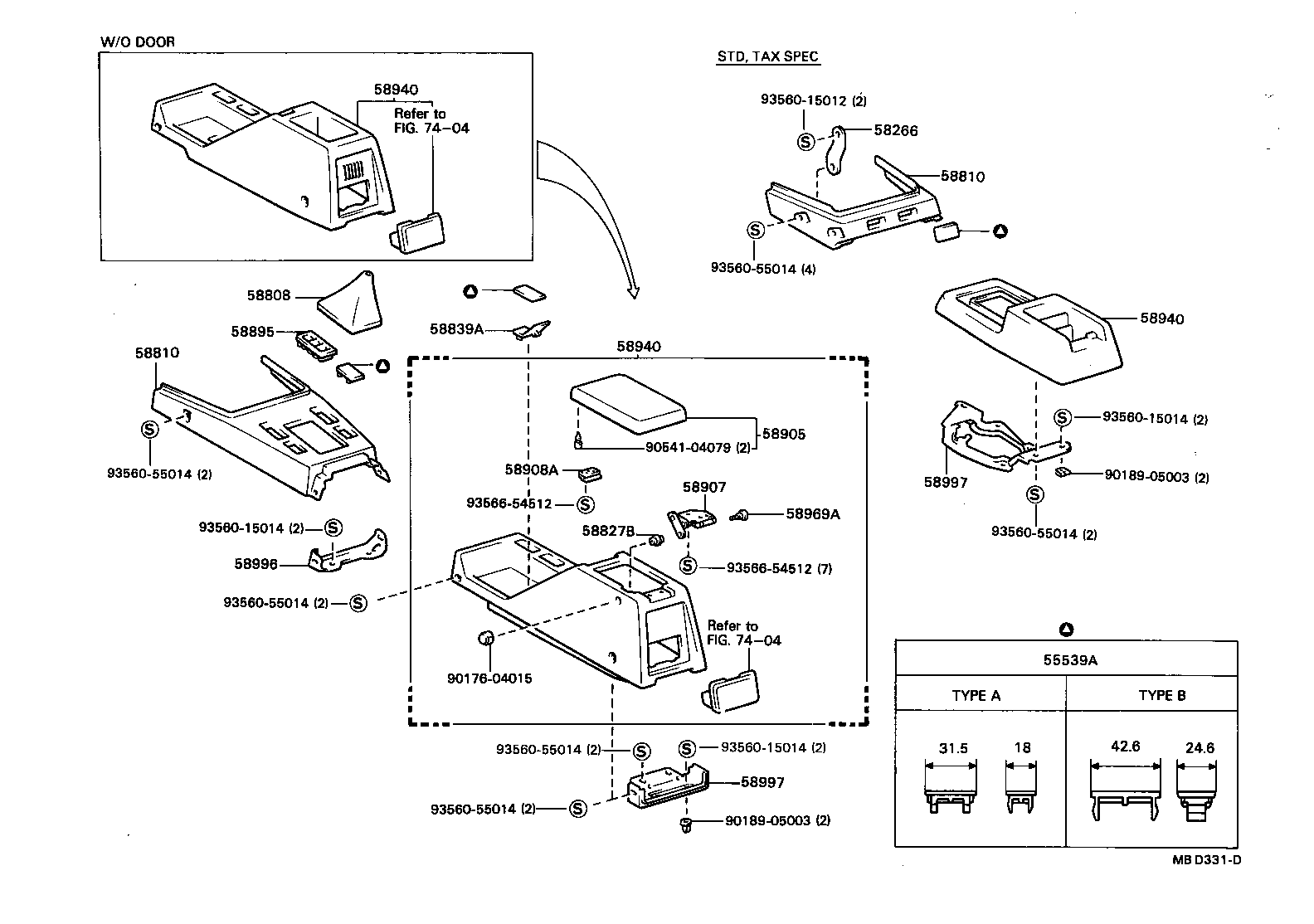 55388-14030 BRACKET, CONSOLE BOX SUPPORT, FRONT product image