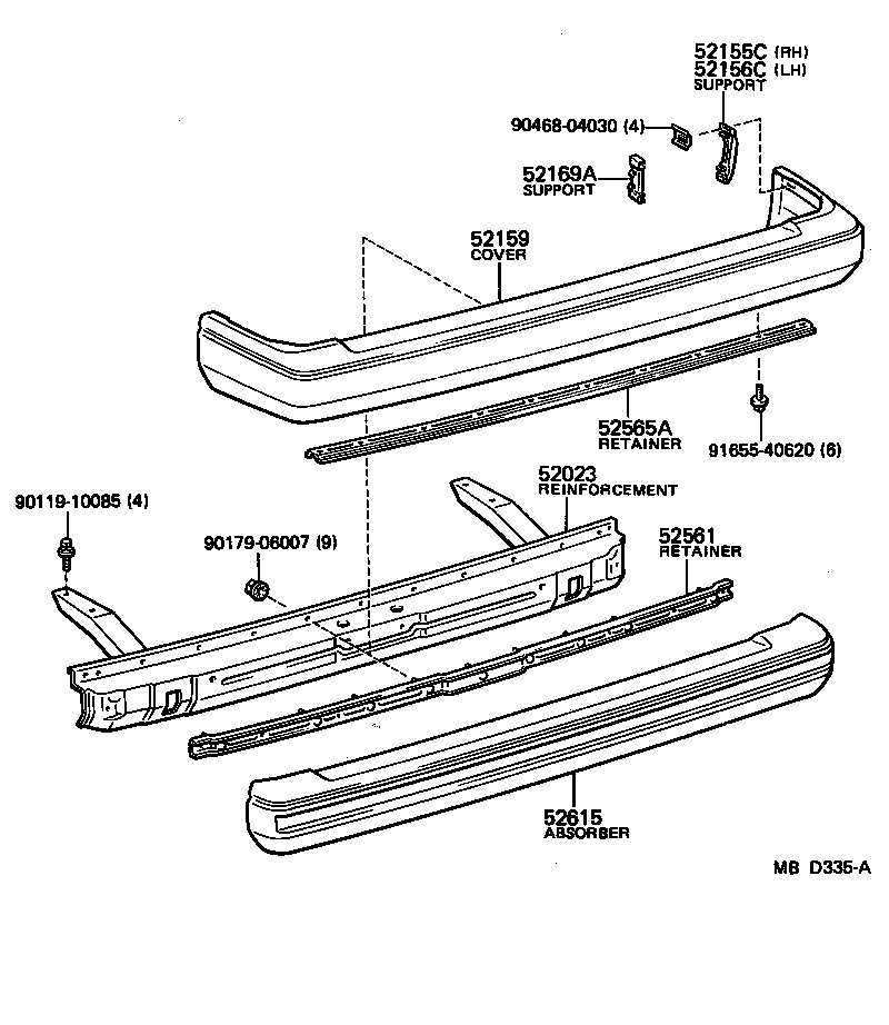 52615-91C01 ABSORBER, REAR BUMPER ENERGY product image