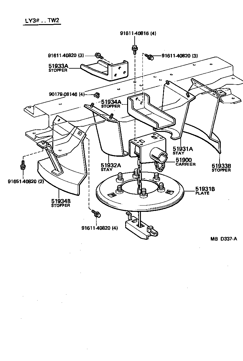 51907-92200 GUIDE, SPARE TIRE CARRIER product image