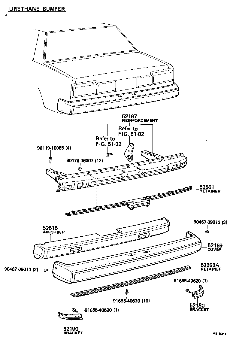 52055-19067 PAD SUB-ASSY, REAR BUMPER product image