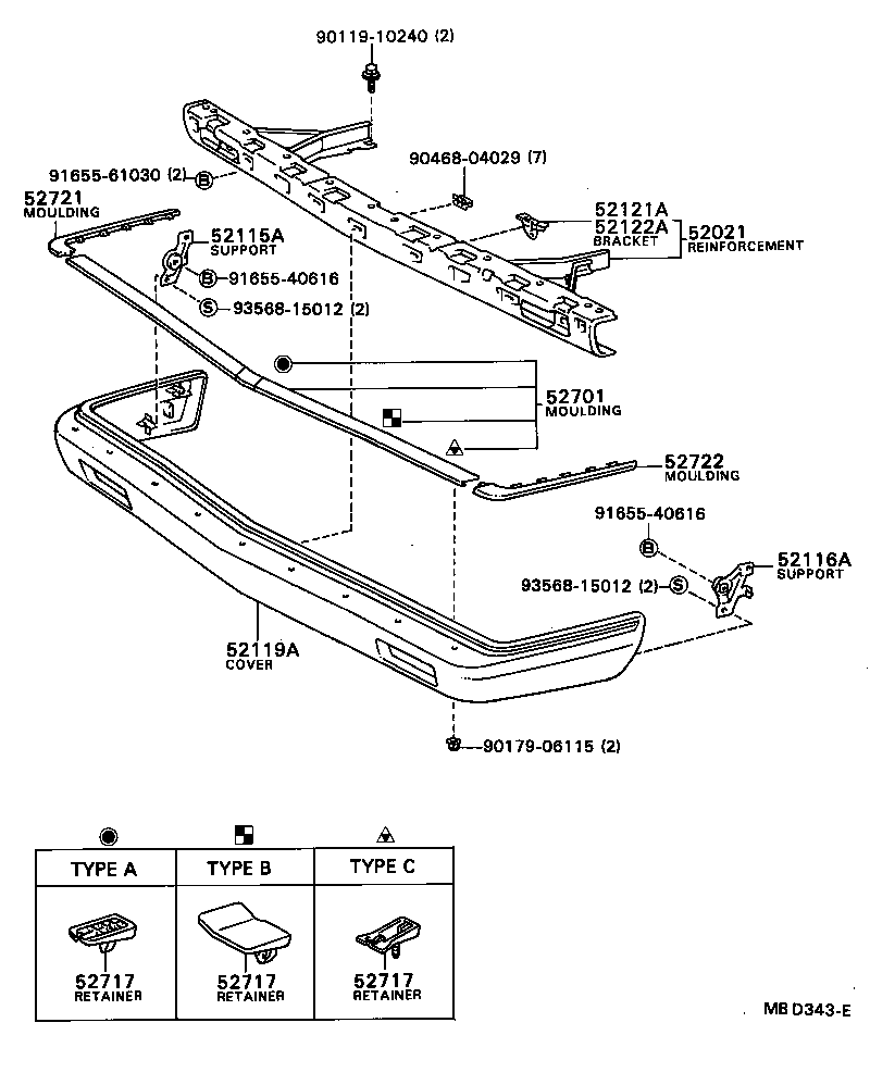 52021-20050 REINFORCEMENT SUB-ASSY, FRONT BUMPER product image