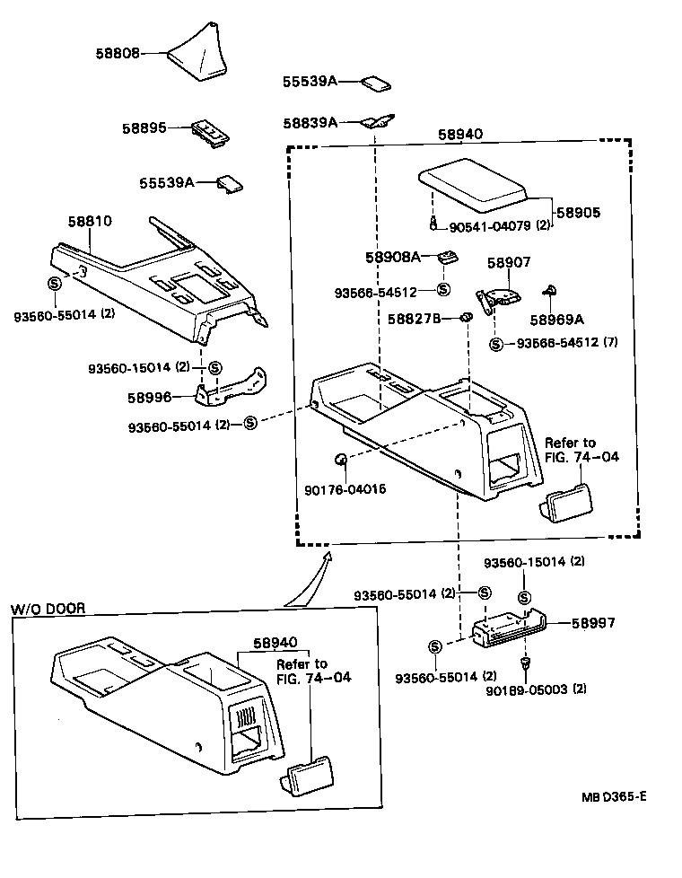 58993-20010 BRACKET, CONSOLE BOX MOUNTING, NO.3 product image