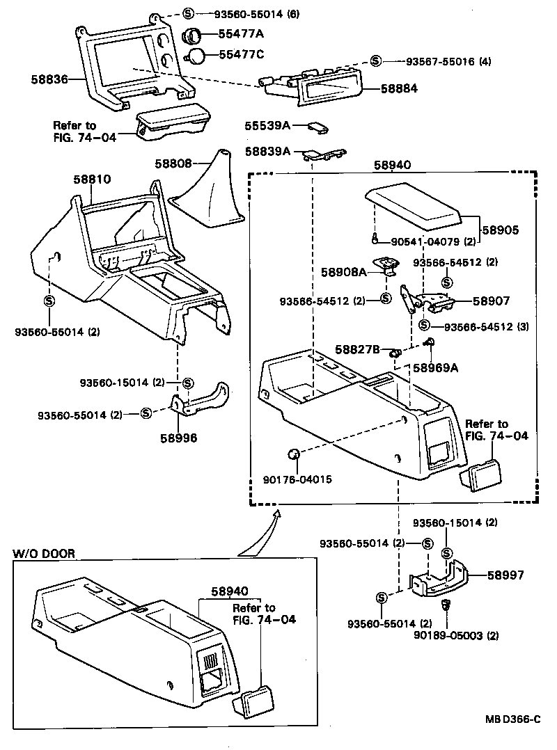 58993-20010 BRACKET, CONSOLE BOX MOUNTING, NO.3 product image
