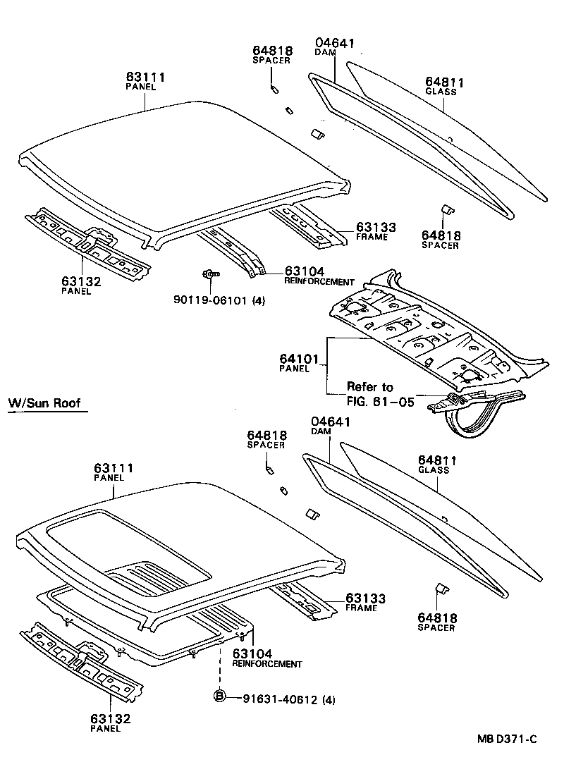 63111-20130 PANEL, ROOF product image