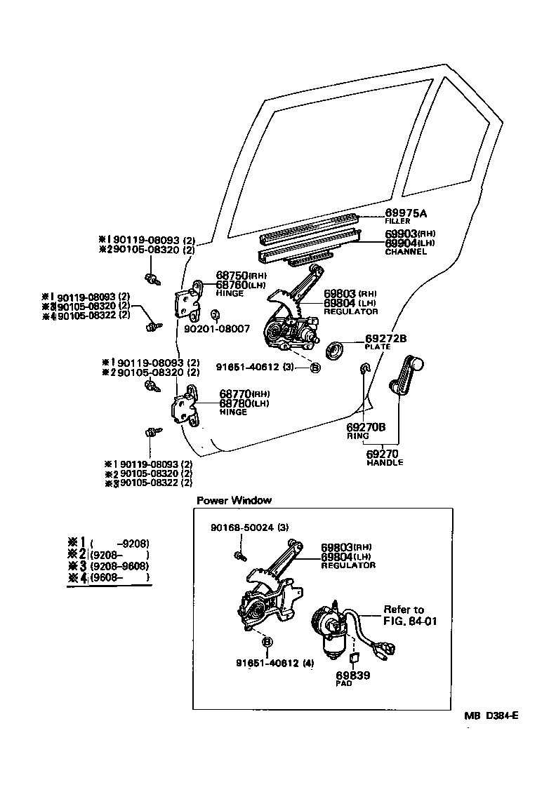 69803-20160 REGULATOR SUB-ASSY, REAR DOOR WINDOW, RH product image