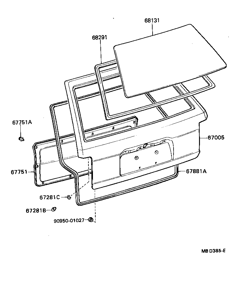 68131-91C01 GLASS, BACK DOOR product image