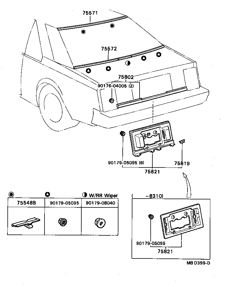 75801-29125 MOULDING, LUGGAGE COMPARTMENT DOOR BACK product image
