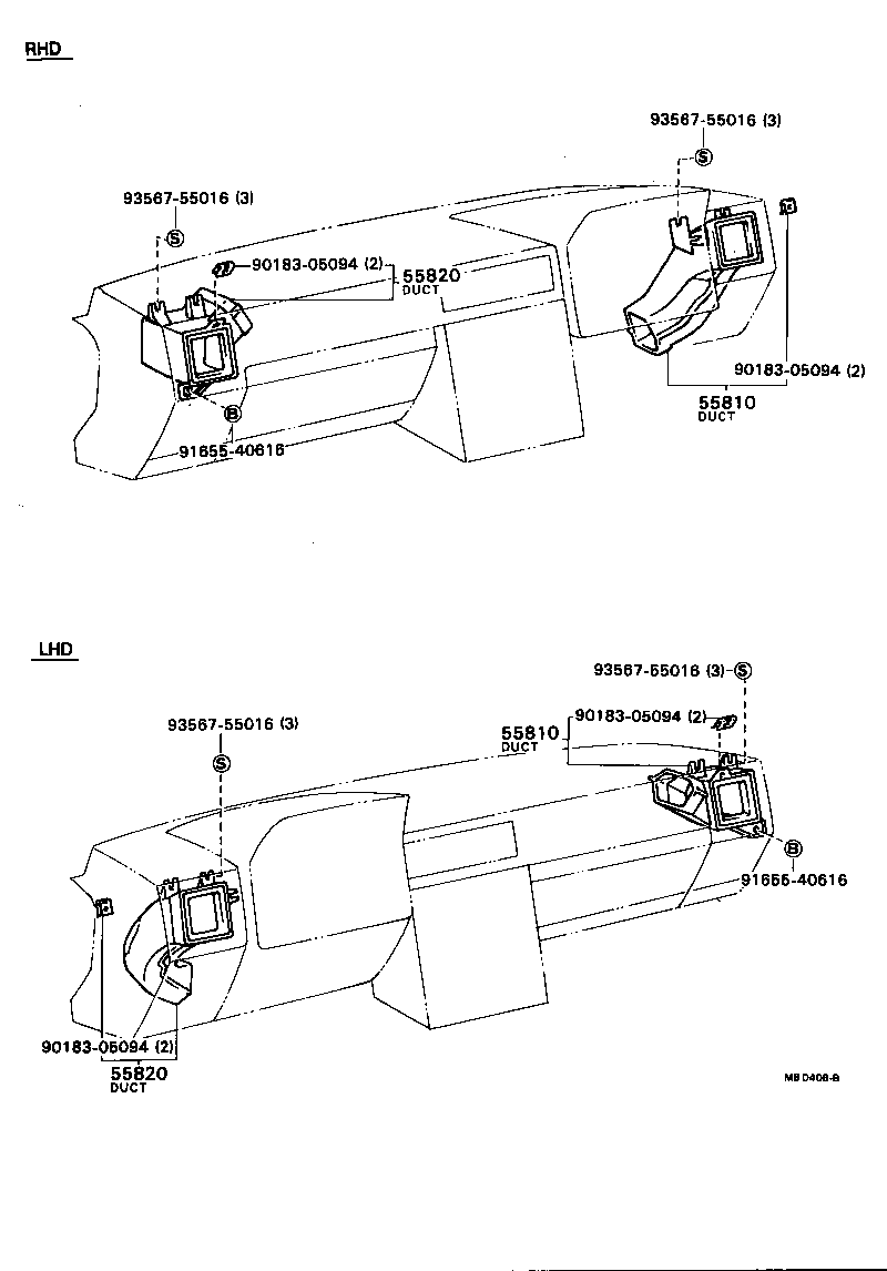 55089-20040 DUCT ASSY, SIDE VENTILATOR, RH product image