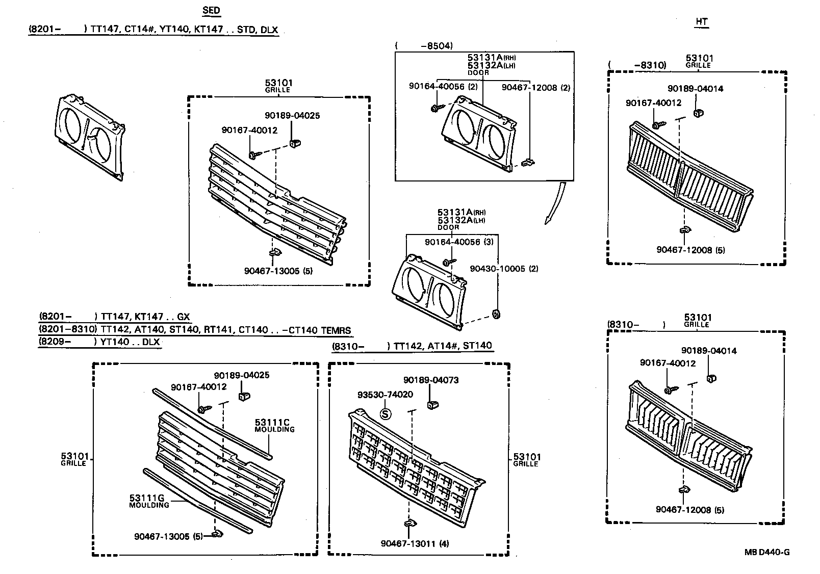53111-29165 GRILLE SUB-ASSY, RADIATOR product image