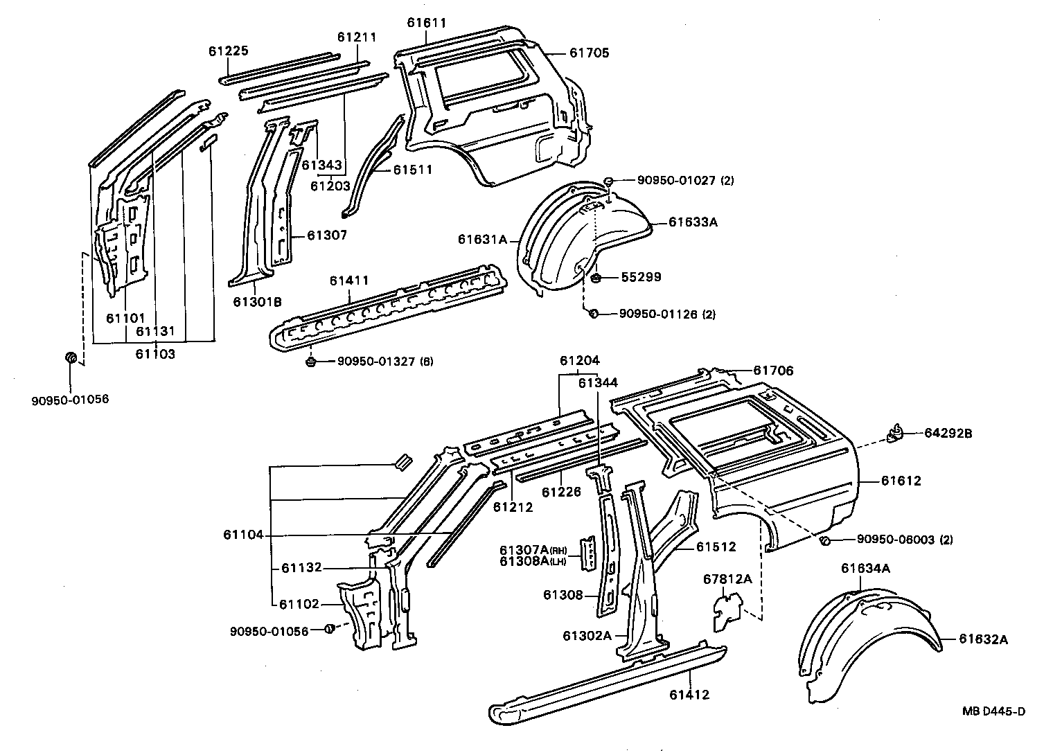61631-20110 PANEL, QUARTER WHEEL HOUSE, OUTER RH product image