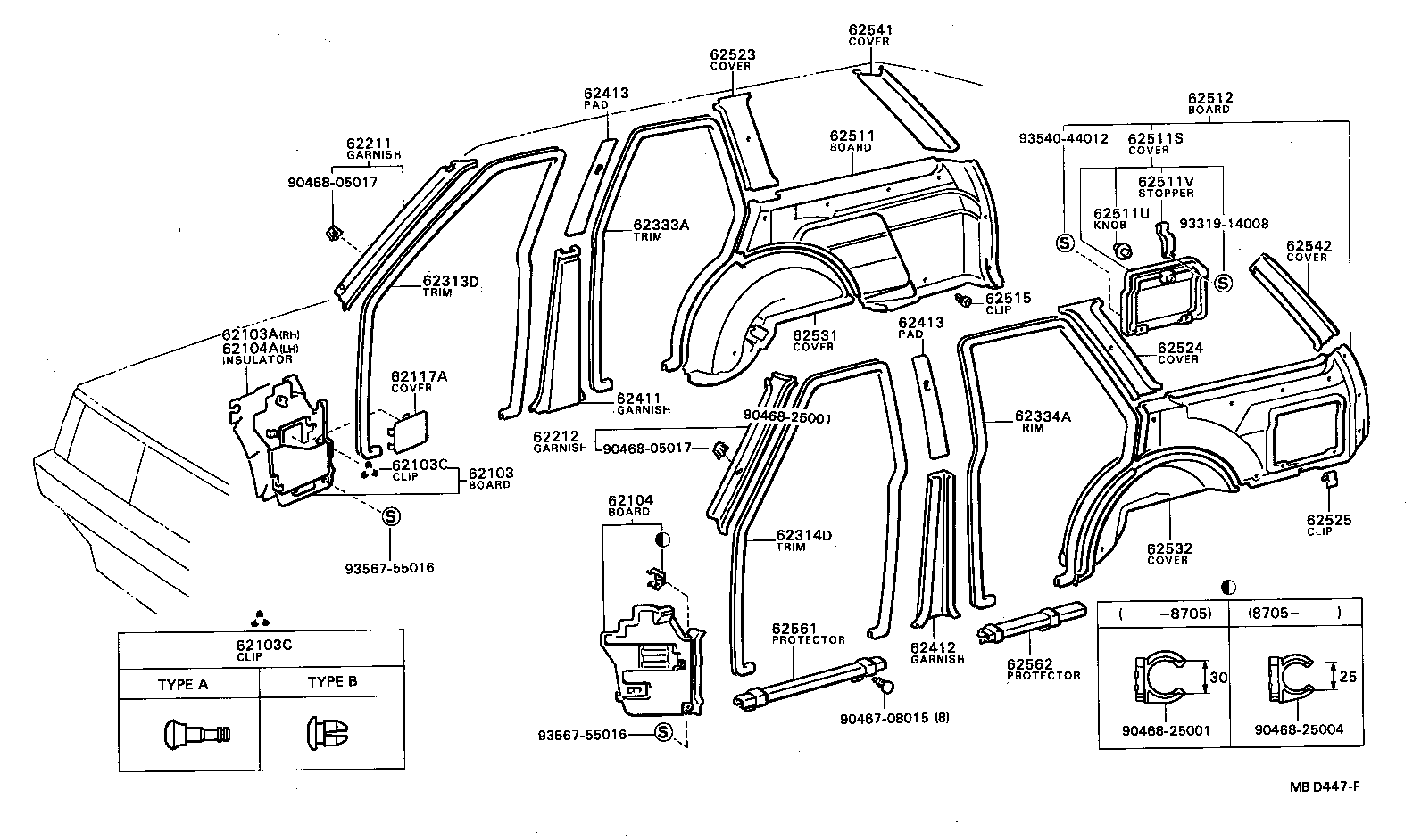 62102-14200 BOARD SUB-ASSY, COWL SIDE TRIM, LH product image
