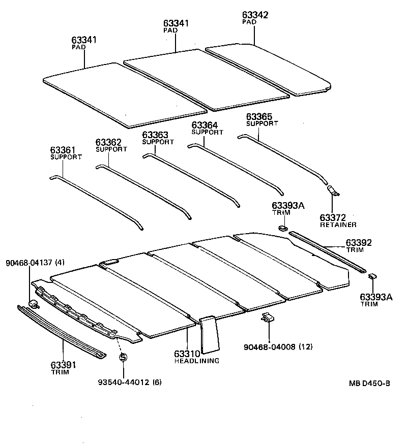 63341-20140 PAD, ROOF SILENCER, NO.1 product image