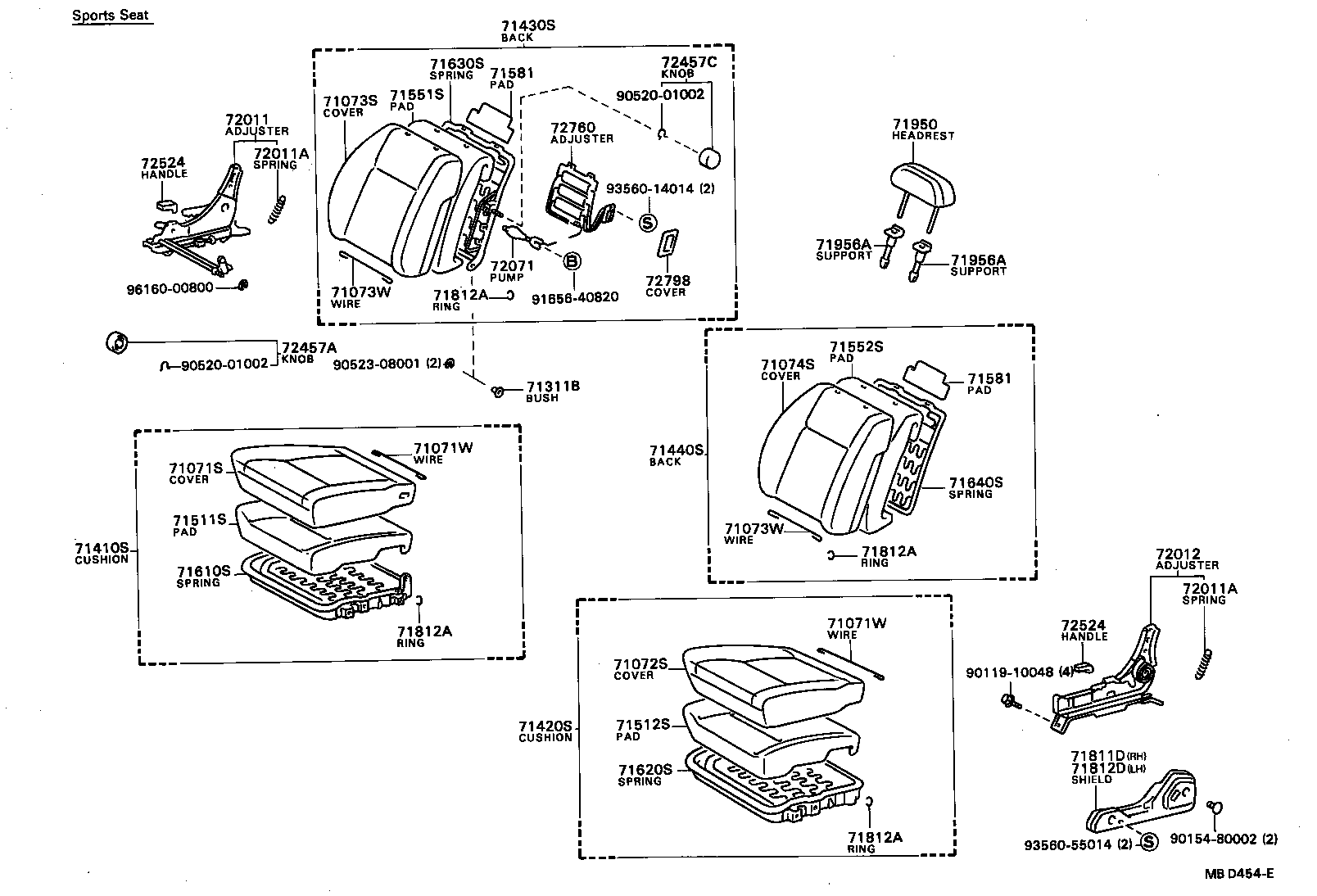 71630-91D02 SPRING ASSY, FRONT SEAT BACK, RH(FOR SEPARATE TYPE) product image