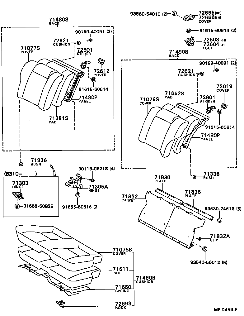 71015-91D01 SPRING ASSY, REAR SEAT CUSHION product image