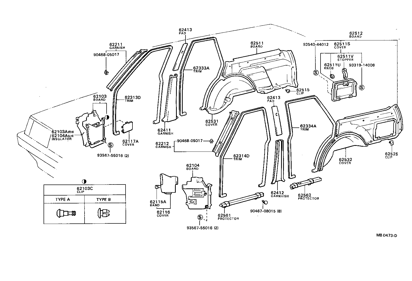 62333-91C01-16 TRIM, REAR DOOR OPENING, RH product image
