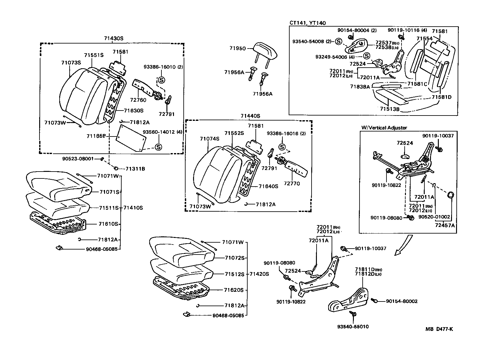 71630-20231 SPRING ASSY, FRONT SEAT BACK, RH(FOR SEMI-SEPARATE TYPE) product image