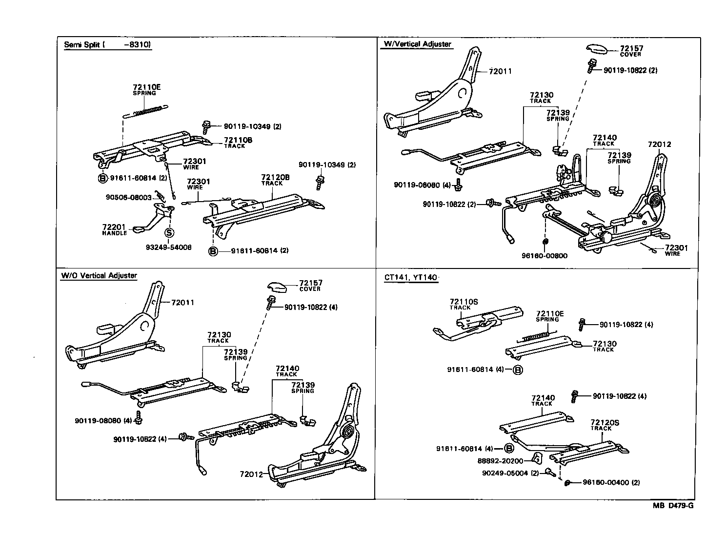 71630-20231 SPRING ASSY, FRONT SEAT BACK, RH(FOR SEMI-SEPARATE TYPE) product image