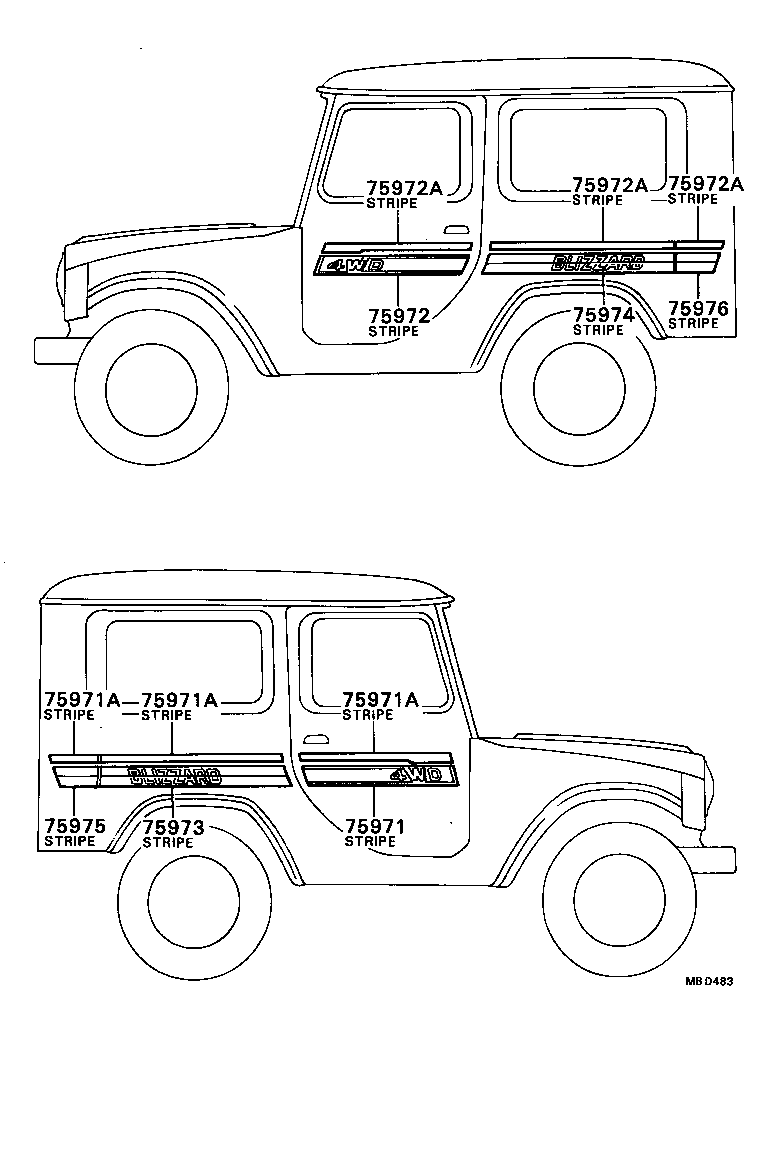 75976-87602 STRIPE, SIDE, LH NO.1 product image