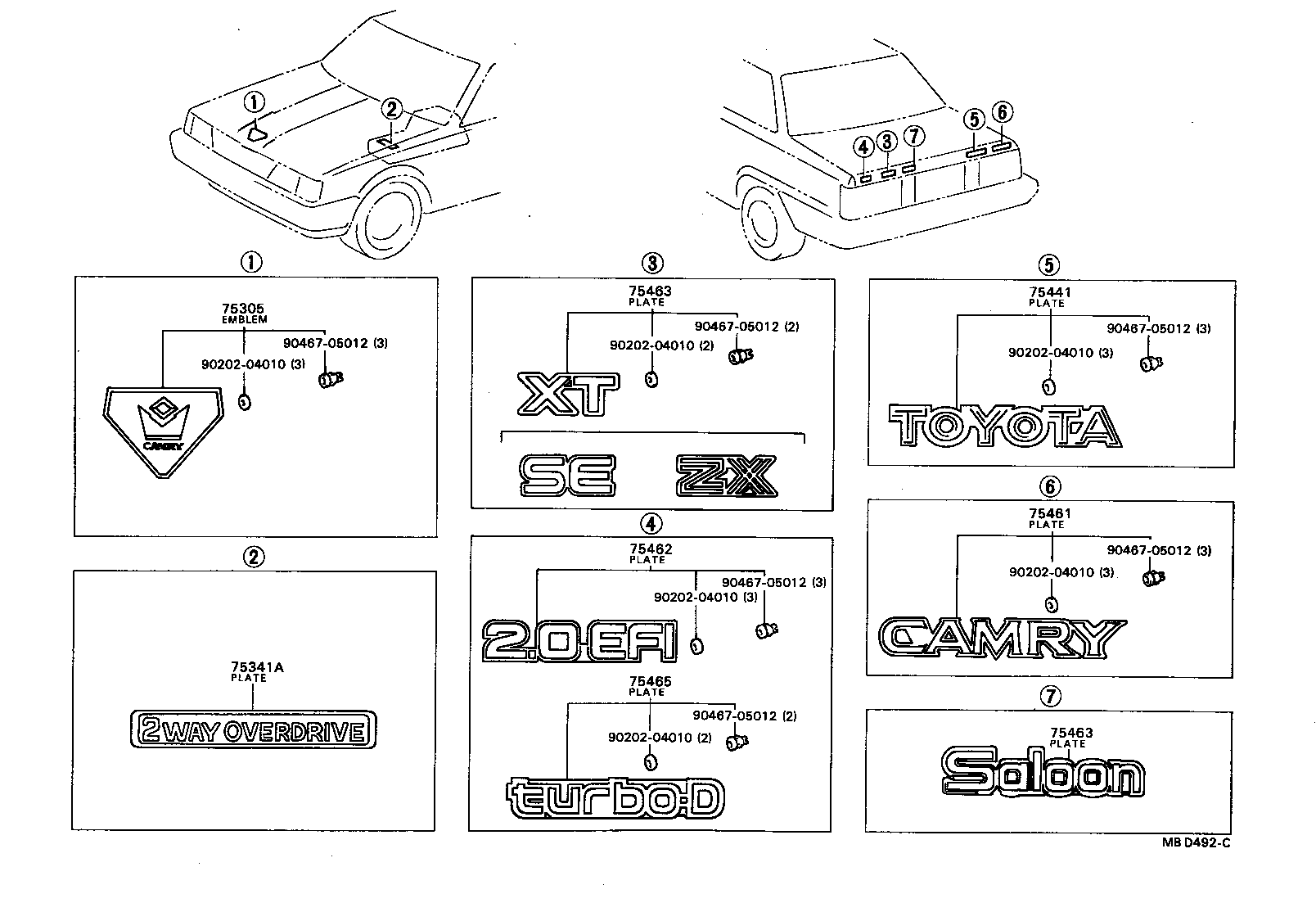 75443-32030 PLATE, REAR NAME, NO.4 (GRADE MARK) product image