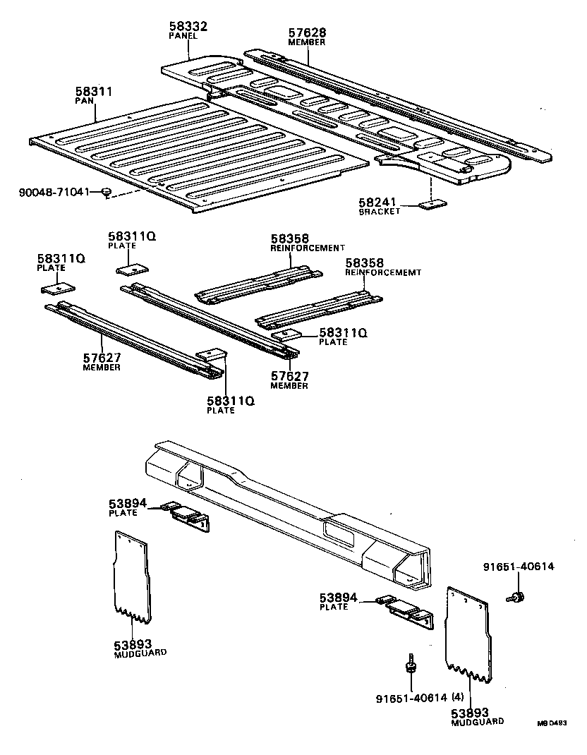66241-87609 MUDGUARD, REAR product image