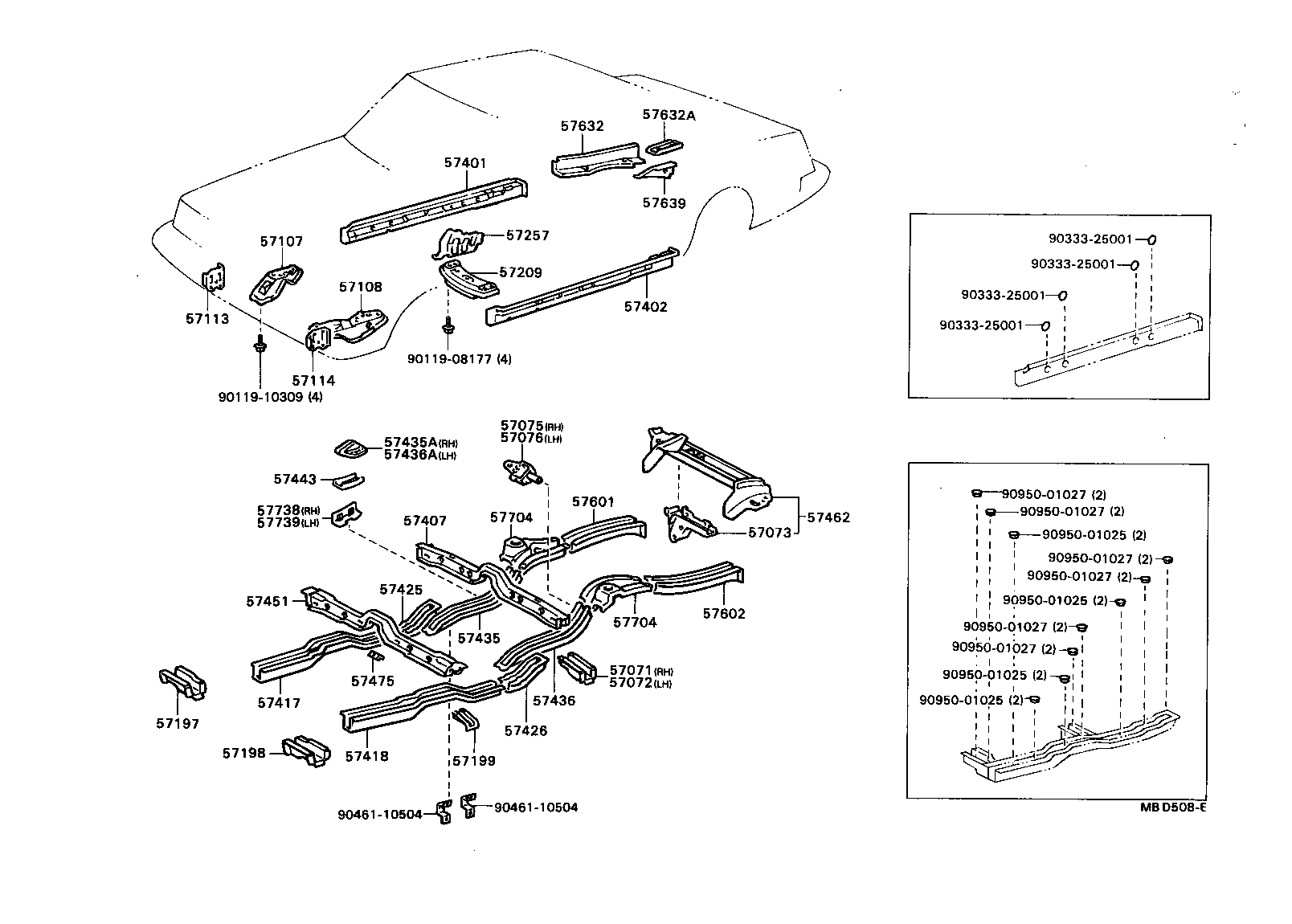 57609-91C01 CROSSMEMBER SUB-ASSY, REAR FLOOR, NO.3 product image