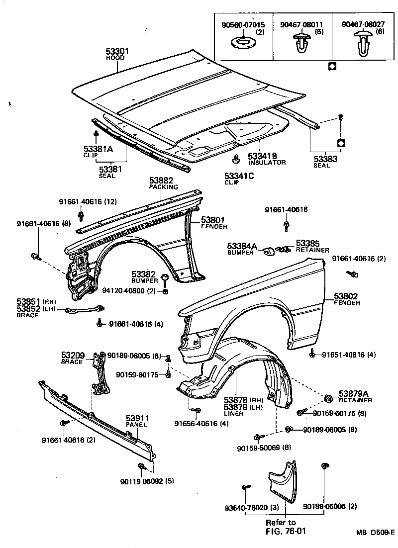53801-14830 FENDER SUB-ASSY, FRONT RH product image