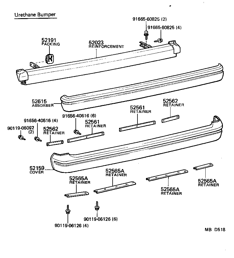52021-29015 EXTENSION, REAR BUMPER, RH product image