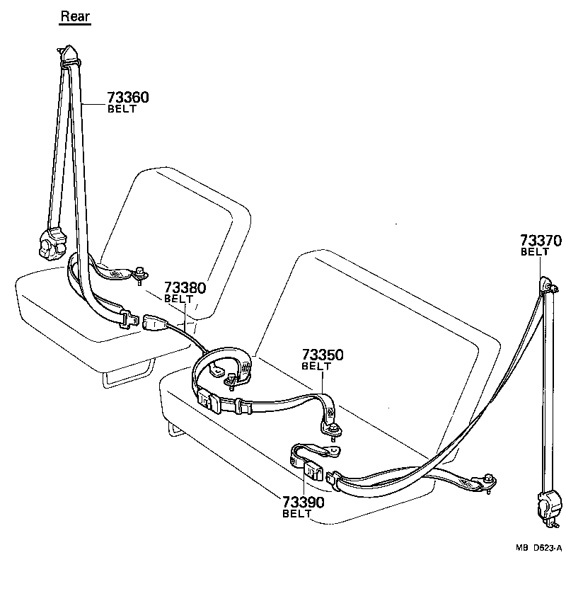 71801-90335 BELT ASSY, FRONT SEAT OUTER, RH product image