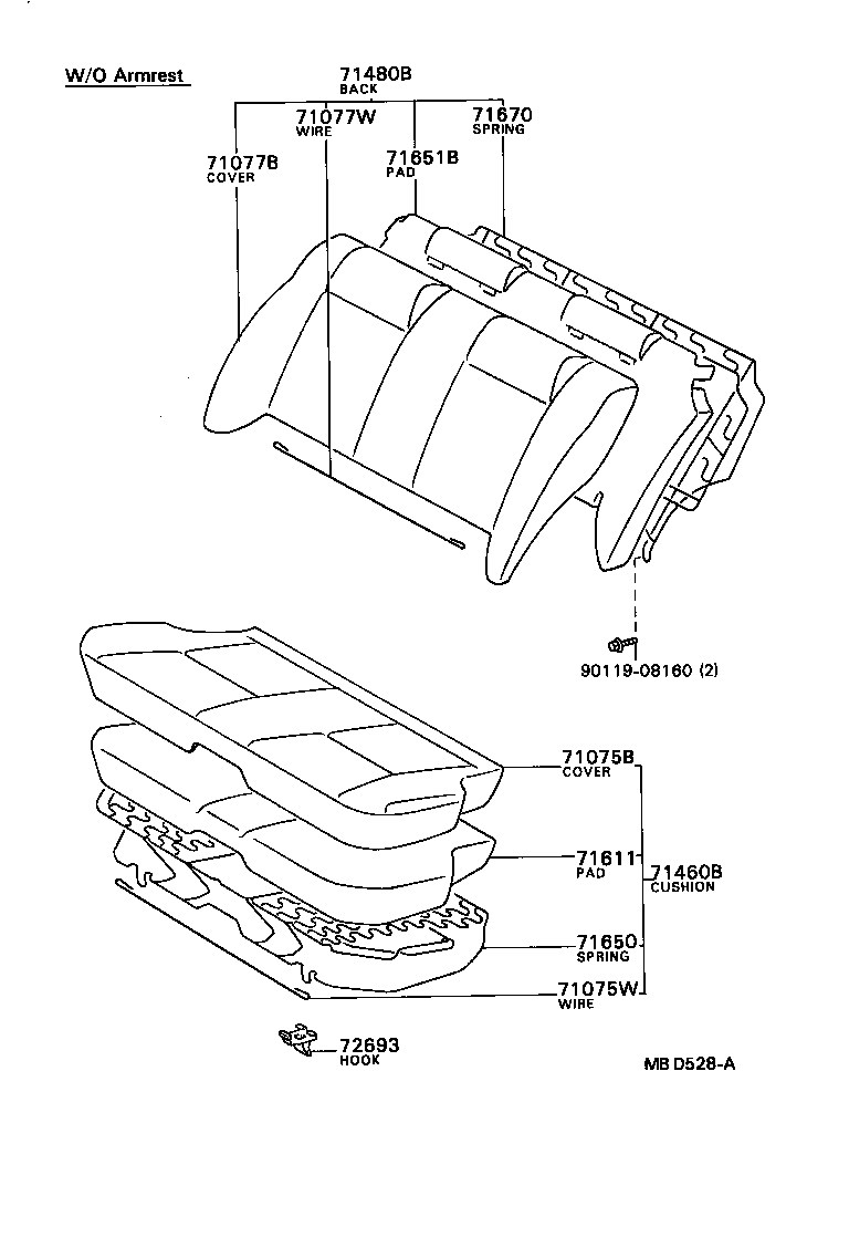 71650-20190 SPRING ASSY, REAR SEAT CUSHION product image