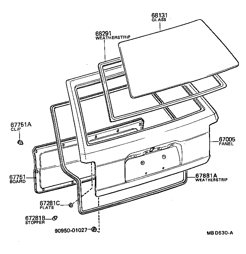 67005-91B15 PANEL SUB-ASSY, BACK DOOR product image