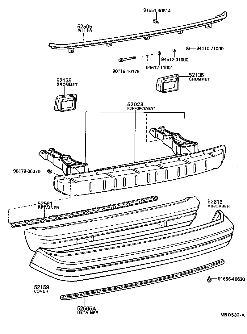 52015-12100 ARM SUB-ASSY, REAR BUMPER, RH product image