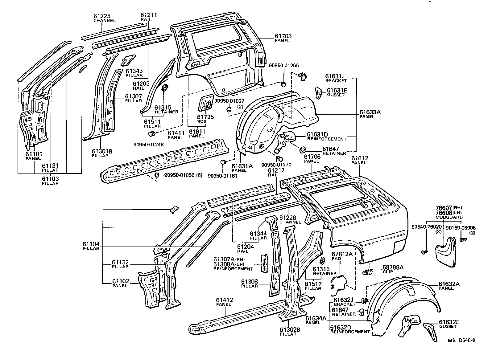 61601-1B360 PANEL, QUARTER, RH product image