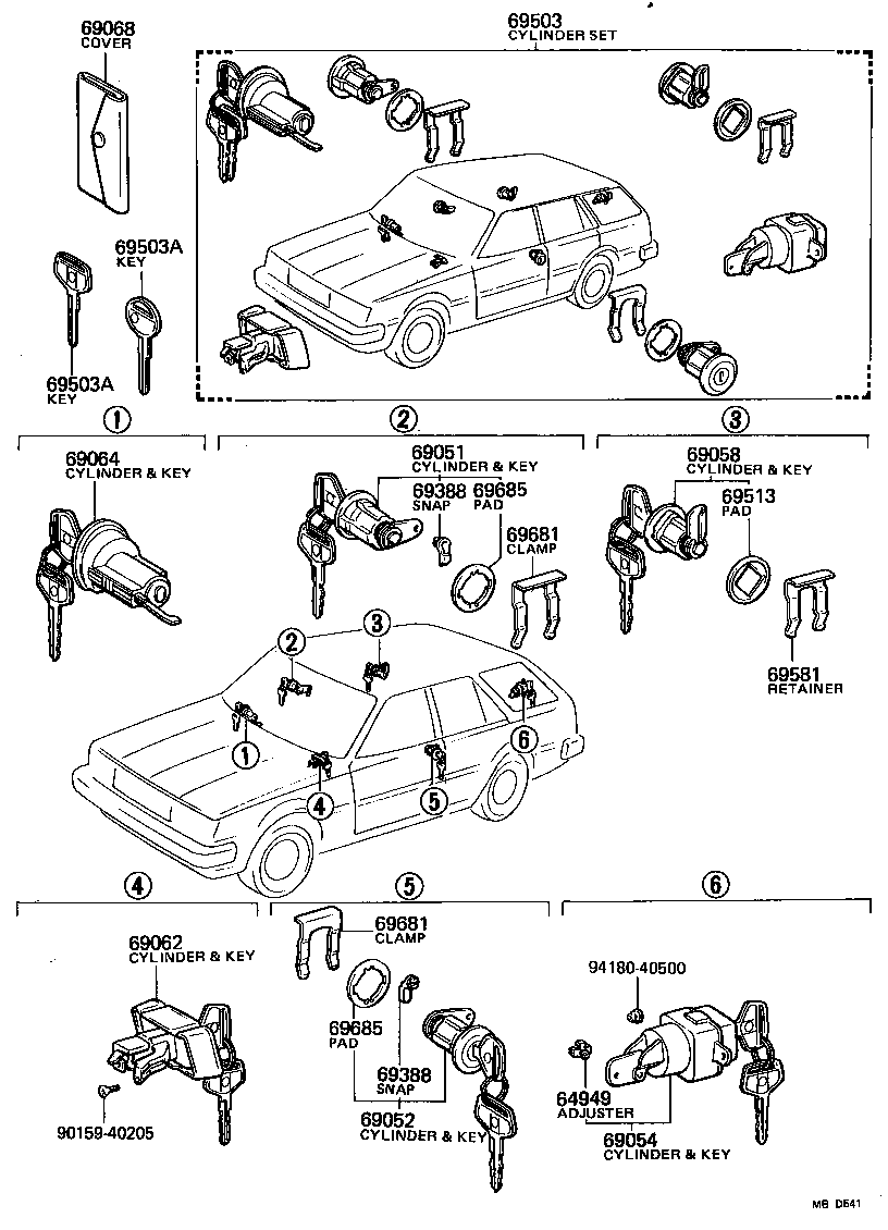 69005-14490 CYLINDER SET, LOCK product image