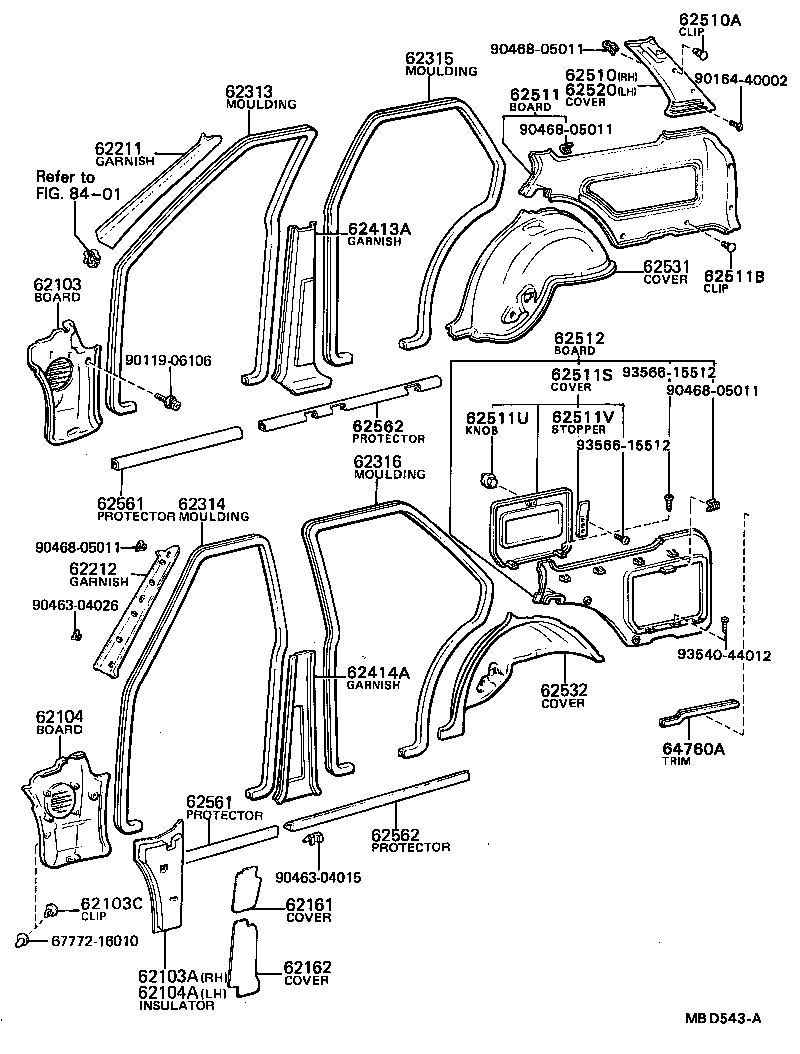 62631-13080 BOARD, QUARTER INSIDE TRIM, RH product image