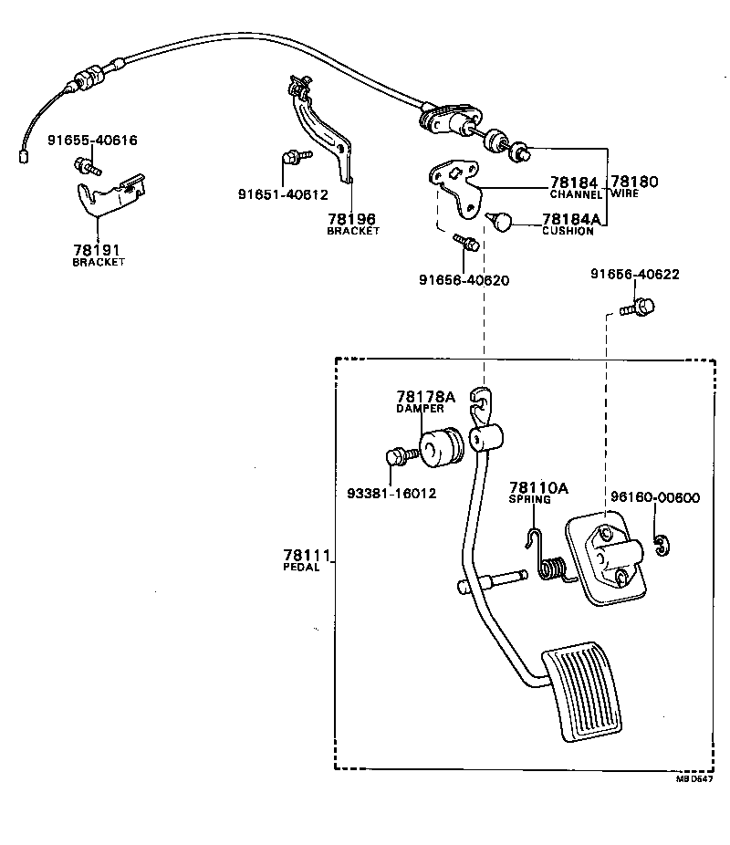 78010-12080 PEDAL, ACCELERATOR product image