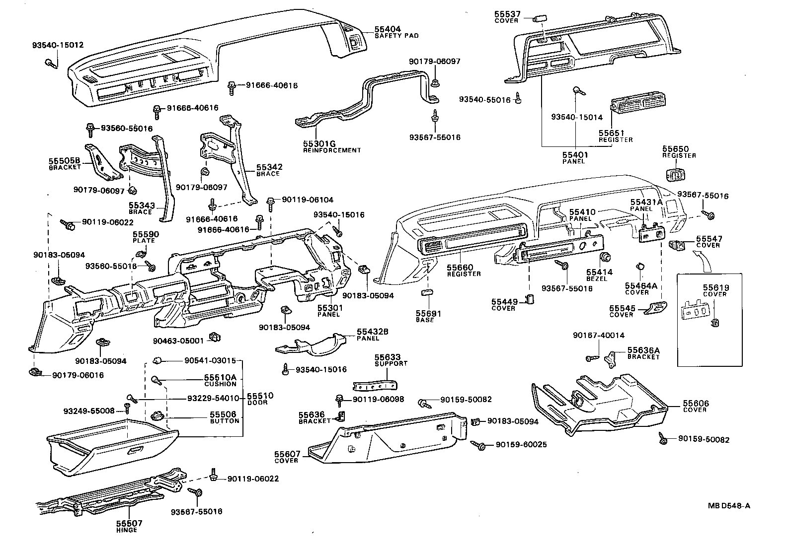 55338-12110 EXTENSION, INSTRUMENT PANEL REINFORCEMENT, NO.1 product image