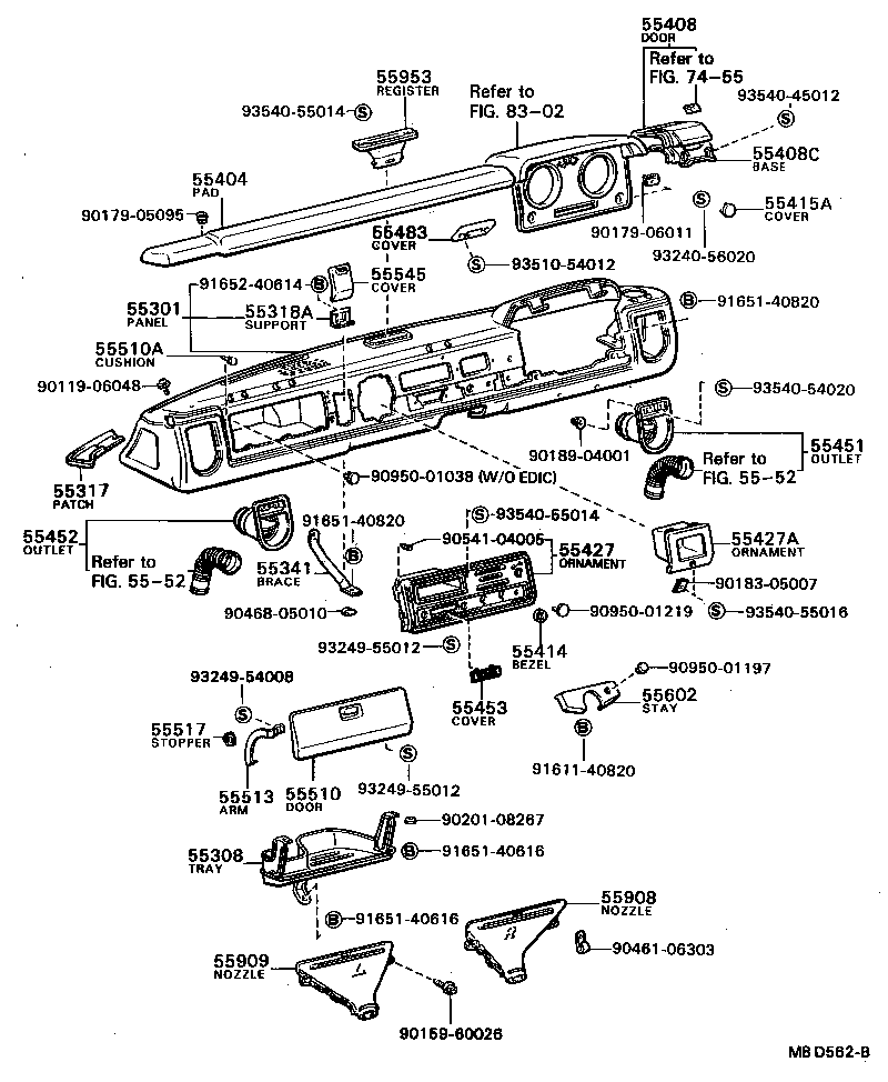 55331-95401 BRACE, INSTRUMENT PANEL, NO.1 product image