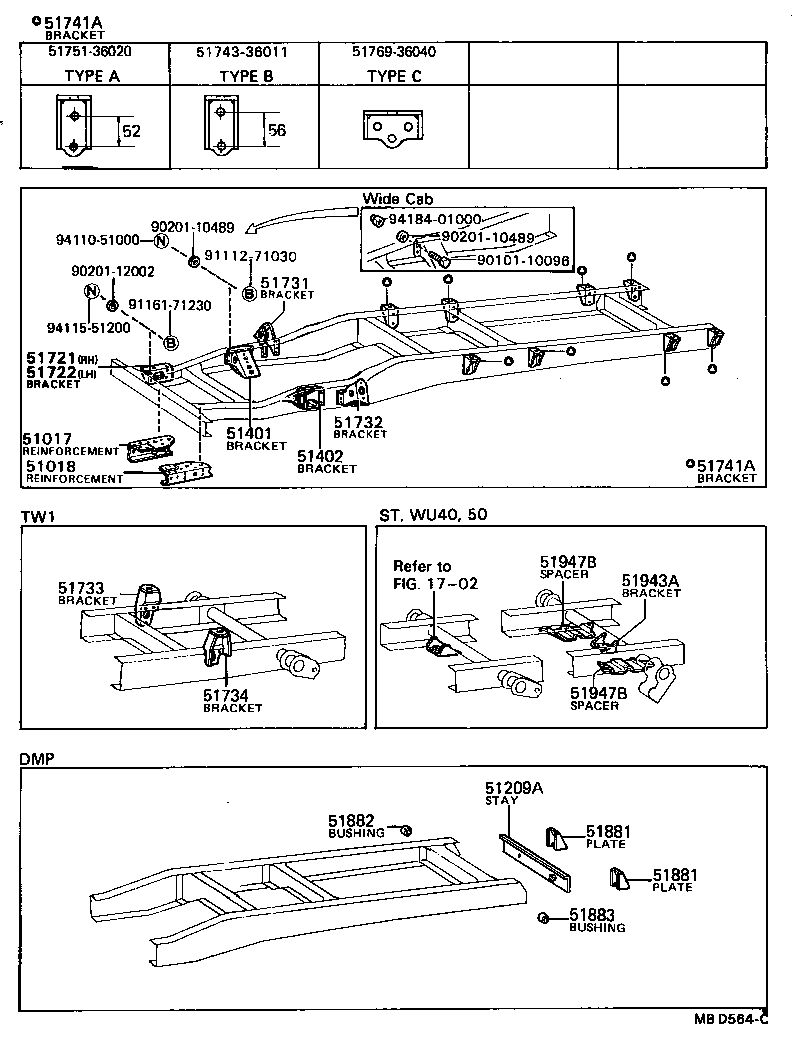 51401-36060 BRACKET SUB-ASSY, ENGINE FRONT MOUNTING, RH product image