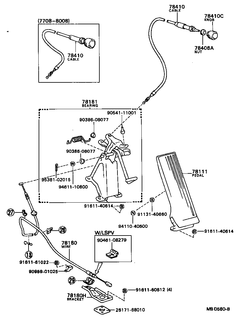 78184-95401 BRACKET, ACCELERATOR CONTROL CABLE product image