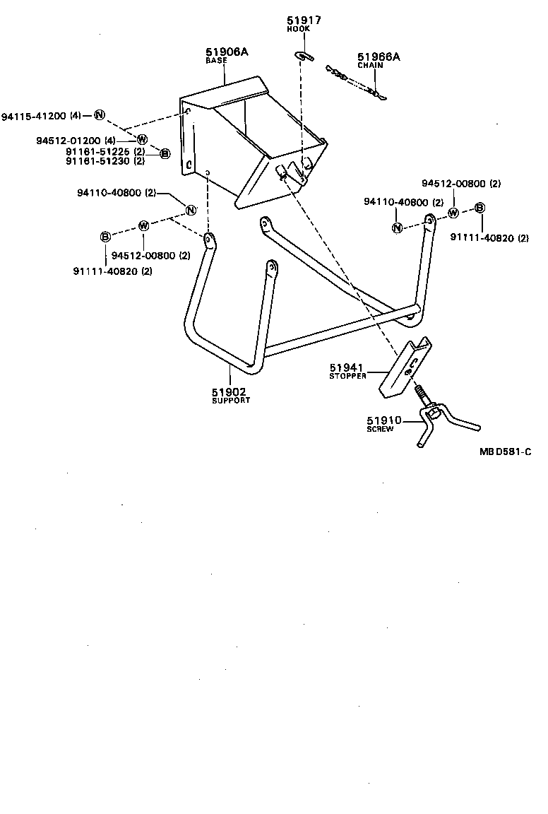 51902-96309 CARRIER SUB-ASSY, SPARE WHEEL product image