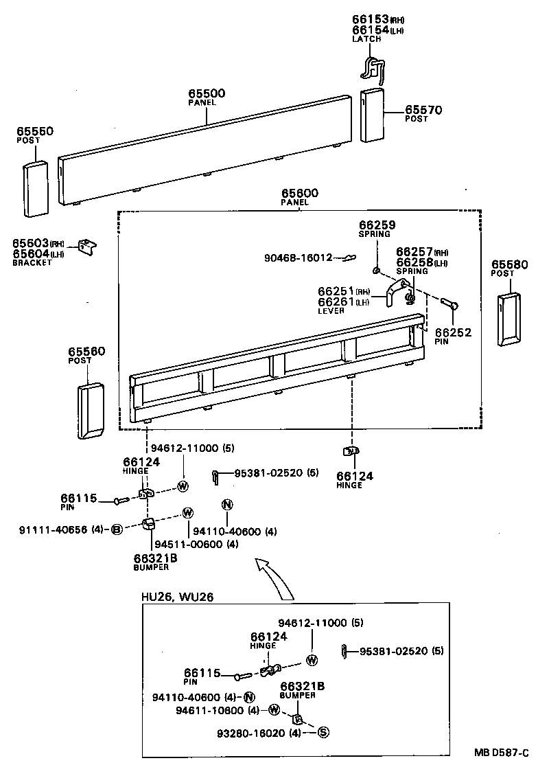 65641-92740 STRIP, SIDE GATE HINGE, INSIDE product image