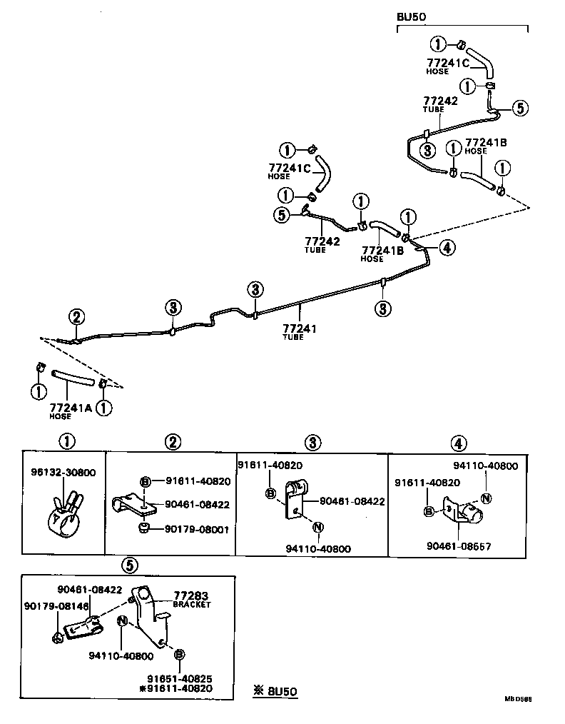 77017-36904 TUBE SUB-ASSY, FUEL TANK SUCTION product image