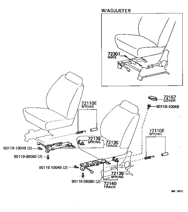 72130-14240 TRACK ASSY, RH SEAT, INNER product image