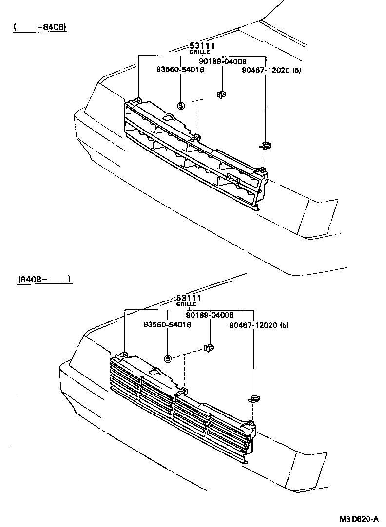 53111-16140 GRILLE, RADIATOR product image