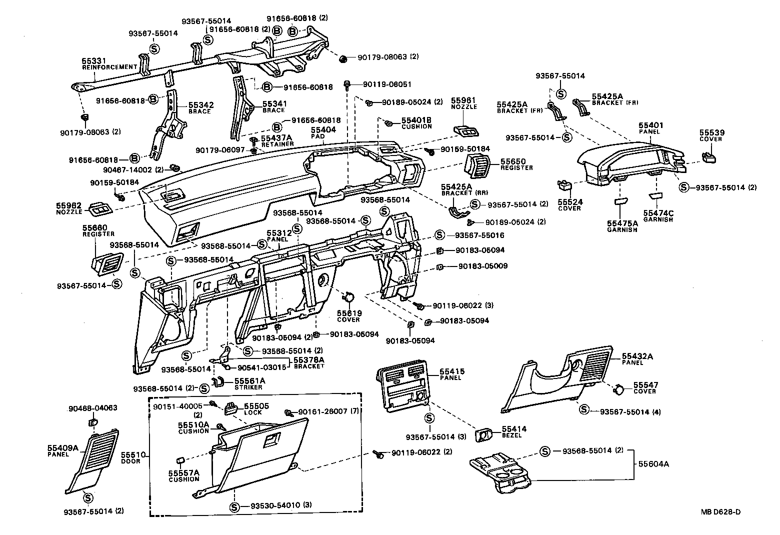 55604-19025 HOLDER SUB-ASSY, INSTRUMENT PANEL CUP product image