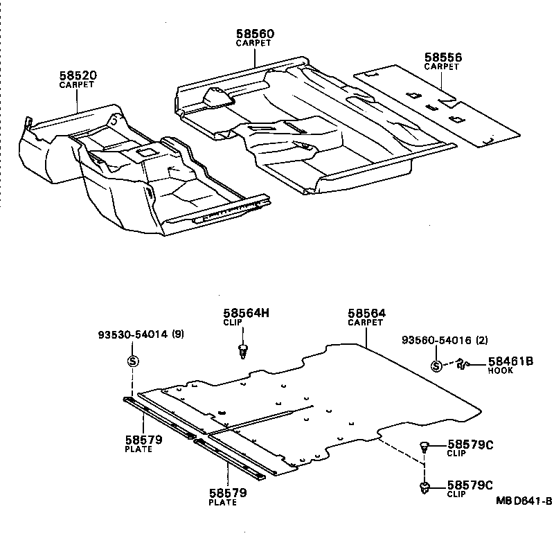 58571-16031-01 CARPET, REAR FLOOR product image