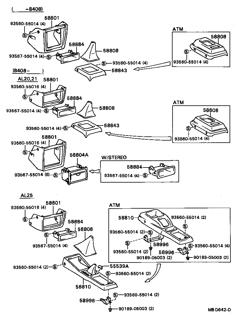 58804-16010 PANEL SUB-ASSY, CONSOLE, UPPER product image