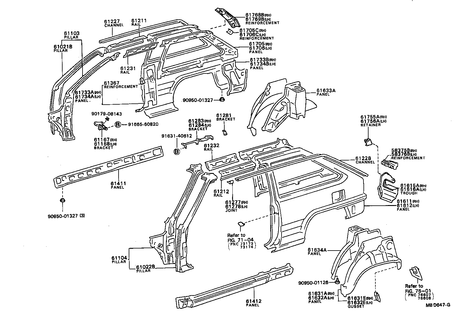 61601-16909 PANEL, QUARTER, RH product image