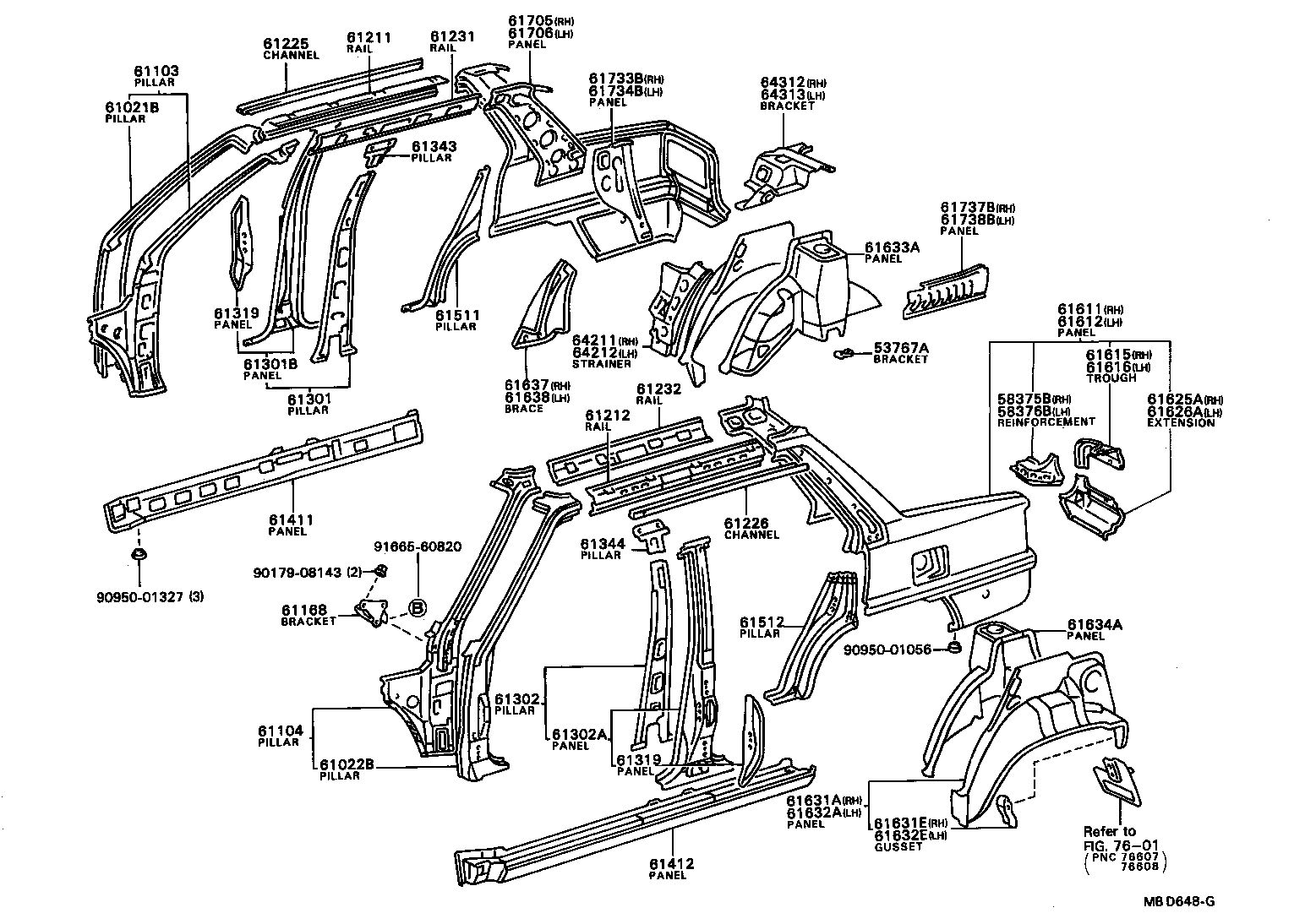 61605-16210 PANEL, QUARTER WHEEL HOUSE, OUTER RH product image